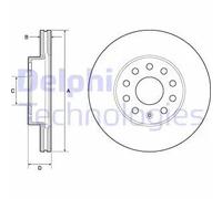 2x Disco de freno ventilado BG4701C DELPHI para SEAT VW AUDI SKODA
