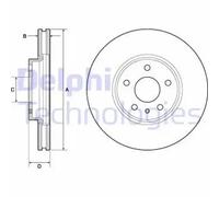 2x Disco de freno ventilado BG4702C DELPHI para FORD MONDEO V Sedán