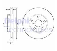 2x Disco de freno ventilado BG4711C DELPHI para TOYOTA COROLLA Sedán AURIS