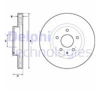 2x Disco de freno ventilado BG4713C DELPHI para MAZDA 3 3 Sedán CX-3