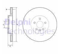 Discos de freno DELPHI BG4786C trasero, ventilado , 2 Pieza