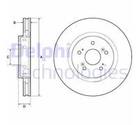 2x Disco de freno ventilado BG4808C DELPHI para HONDA CR-V IV