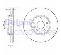 2x Disco de freno ventilado BG4815C DELPHI para RENAULT OPEL FIAT NISSAN