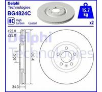 DELPHI BG4824C Disco de freno