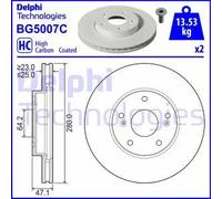DELPHI Discos de freno para HONDA: Civic (Ref: BG5007C)