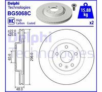 2x Disco de freno ventilado BG5068C DELPHI para VOLVO XC40