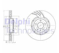 2x Disco de freno ventilado BG9052 DELPHI para AUDI A5 Q5 A4 B8 A4 B8 Avant