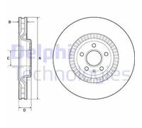 2x Disco de freno ventilado BG9171C DELPHI para AUDI A7 Sportback A6 C7 A8 D4