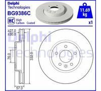 2x Disco de freno ventilado BG9386C DELPHI para VW AMAROK AMAROK Caja/Chasis