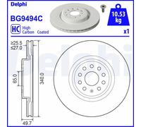 Disco de freno DELPHI BG9494C delantero, ventilado , altamente carbonizado, 1 Pieza