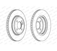 2x Disco de freno ventilado DDF1127C FERODO para MINI MINI MINI Descapotable