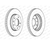 Discos de freno FERODO DDF1278C delantero, ventilado , 2 Pieza