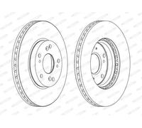 2x Disco de freno ventilado DDF1557C FERODO para HONDA ACCORD VII