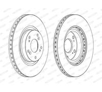 Ferodo Disco de freno DDF1596C delantero, ventilado, Ø300 mm Alt 47,2 mm Esp 25 mm, 2 piezas
