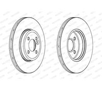 2x Disco de freno ventilado DDF1711C FERODO para MINI MINI Roadster MINI