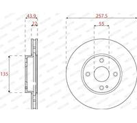 2x Disco de freno ventilado DDF2861C FERODO para MAZDA 2 Hatchback MX-5 IV