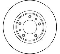 2x Disco de freno ventilado DF1225 TRW para CITROËN PEUGEOT