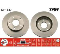 2x Disco de freno ventilado DF1647 TRW para FORD SCORPIO I SCORPIO I Sedán