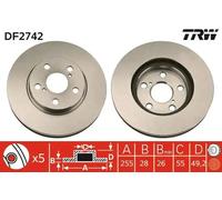 2x Disco de freno ventilado DF2742 TRW para TOYOTA CARINA E VI Sedán CARINA E VI