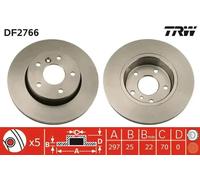 2x Disco de freno ventilado DF2766 TRW para LAND ROVER RANGE ROVER I