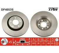 2x Disco de freno ventilado DF4053S TRW para VOLVO V70 I S80 I V70 II S60 I