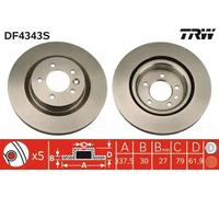 Disco de freno TRW LUC DF4343S vorne, ventilado , 1 Pieza