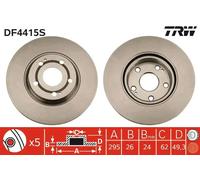 2x Disco de freno ventilado DF4415S TRW para TOYOTA COROLLA Verso