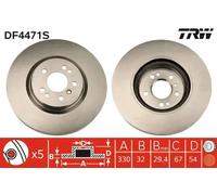 2x Disco de freno ventilado DF4471S TRW para MERCEDES-BENZ CLASE R CLASE M