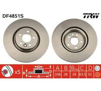 Disco de freno TRW DF4851S delantero, ventilado , altamente carbonizado, 1 Pieza