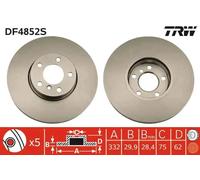 2x Disco de freno ventilado DF4852S TRW para BMW X5 X6