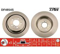 2x Disco de freno ventilado DF4954S TRW para LAND ROVER RANGE ROVER III
