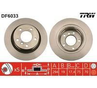 TRW DF6033 Rotores de Discos de Frenos