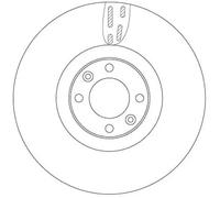 2x Disco de freno ventilado DF6140 TRW para CITROËN PEUGEOT DS