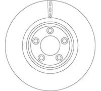 2x Disco de freno ventilado DF6223S TRW para JAGUAR DAIMLER
