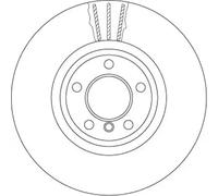 Disco de freno TRW DF6615S delantero, ventilado , altamente carbonizado, 1 Pieza