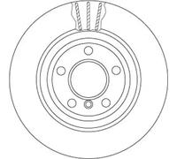 2x Disco de freno ventilado DF6617S TRW para BMW 5 5 Touring