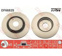 2x Disco de freno ventilado DF6682S TRW para MERCEDES-BENZ CLASE C Coupé CLK