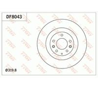 2x Disco de freno ventilado DF8043 TRW para MAZDA FORD USA