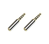 2X Dorado 3.5Mm Macho A 2,5 mm Hembra Clavija Conversor Adaptador de Jack de Auricular de Audio Estereo