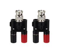 2X Enchufe BNC Conector Divisor de Enchufe Banana de 4 mm Enchufe Macho BNC A 2 x 4 mm Adaptador de Enchufe Hembra Tipo Banana