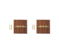 2X Enchufe de Interruptor de Luz de Estilo Industrial Americano Retro, Placa de Interruptor de Palanca de Latón de Madera Maciza, Interruptor de