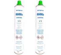 2x Envases R600a Isobutano | 840g Neto Total (2x 420g) | Gas Refrigerante Ecológico para Neveras y Frigoríficos | Pack de Ahorro | HC