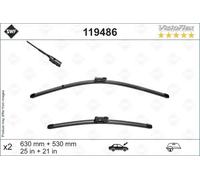 2x Escobilla del limpiaparabrisas delante Escobilla con hoja plana 119486 SWF