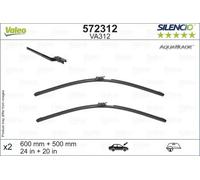 2x Escobilla del limpiaparabrisas delante Escobilla con hoja plana 572312 VALEO
