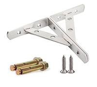 2X Escuadras for Estanterías Grande 40cm 35cm 30cm 25cm 20cm 15cm Triangulares De Montaje En Pared Soportes for Estantes Pesados, 4MM Espesor Acero Inoxidable(150x110mm(6 x 4 Inch))