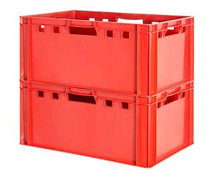 2x Euro Apilamiento de Plástico Caja Industrial Euro Caja Almacenamiento Eurobox E3 Kingpower