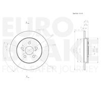 2x EUROBRAKE Disco Freno Sólido Ø259mm Para Toyota Verso S_P12_ Prius PHV_W52_