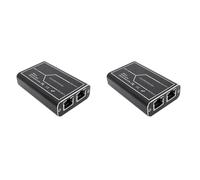 2X Extensor Gigabit POE 2 Puertos 1000M Repetidor de Conmutador de Red 30W IEEE802.3Af/At Plug& para CáMara IP NVR con Conmutador PoE