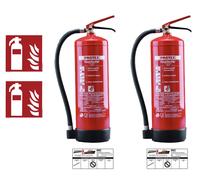 2x Extintor Protex SDE6 6L AB Espuma Incl. Soporte, Placa Y Cartel