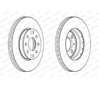 2x FERODO Disco de freno Delantero Ø256mm Altura: 47mm Espesor: 22mm ventilado DDF1603C Compatible con KIA RIO III UB, HYUNDAI i20 PB, PBT